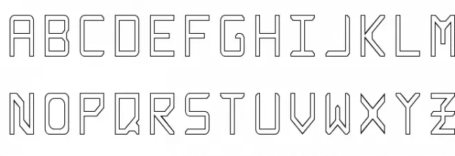 Rabbid Highway Sign Caps Narrow Outline خط أحرف صغيرة