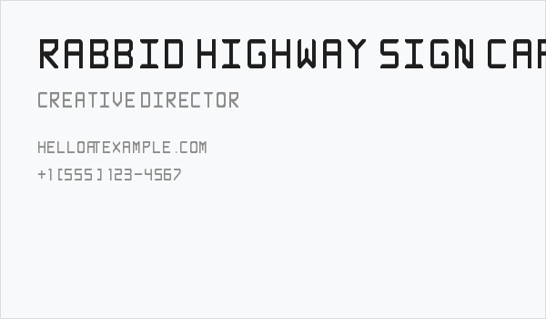 Rabbid Highway Sign Caps Narrow Regular Business Card