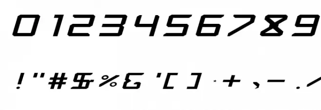 Rabbid Highway Sign Extended Italic Font OTHER CHARS