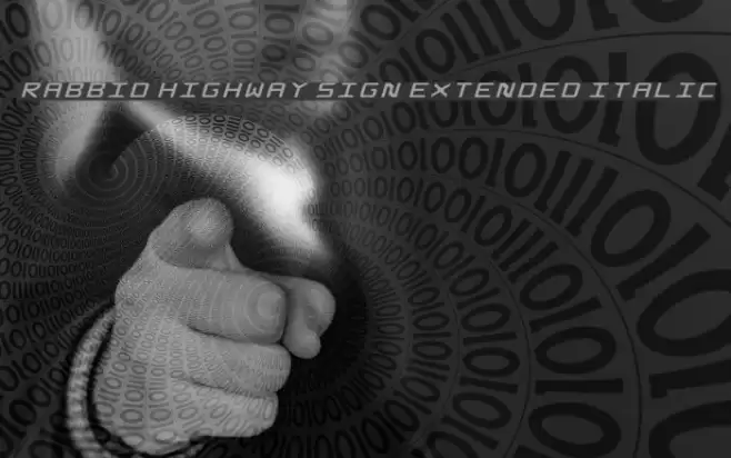 Rabbid Highway Sign Extended Italic Font examples