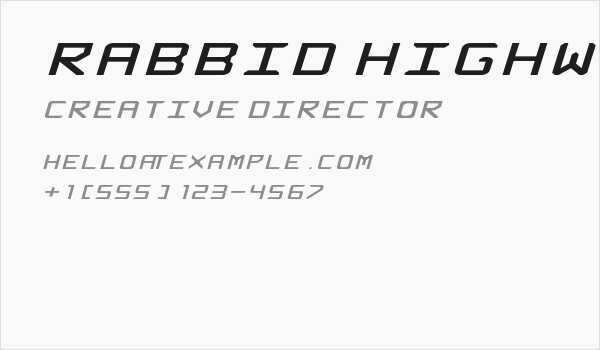 Rabbid Highway Sign Extended Italic Business Card
