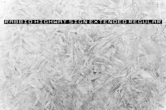 Rabbid Highway Sign Extended Regular Schriftart examples
