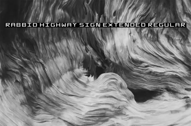 Rabbid Highway Sign Extended Regular Schriftart examples