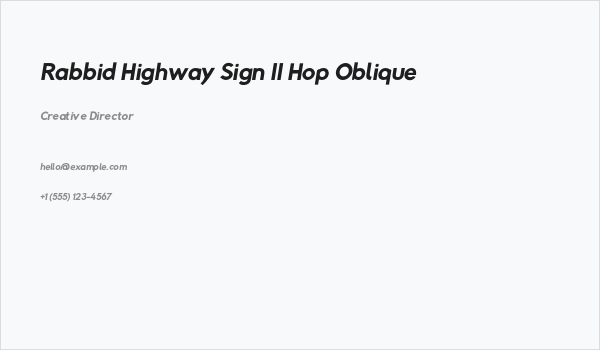 Rabbid Highway Sign II Hop Oblique Business Card