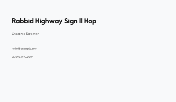 Rabbid Highway Sign II Hop Business Card
