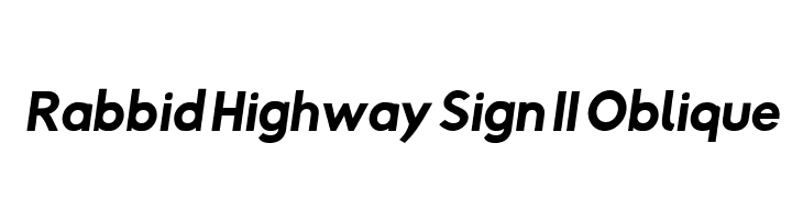Rabbid Highway Sign II Oblique Font