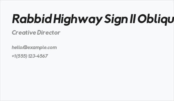 Rabbid Highway Sign II Oblique Business Card