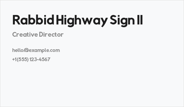 Rabbid Highway Sign II Business Card