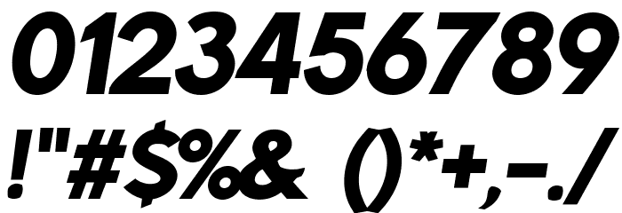 Rabbid Highway Sign IV Black Oblique Font OTHER CHARS