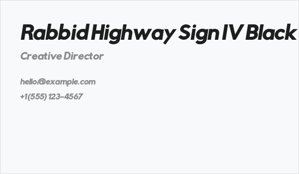 Rabbid Highway Sign IV Black Oblique Business Card