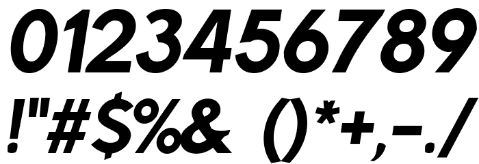 Rabbid Highway Sign IV Bold Oblique Шрифта ДРУГИЕ символов