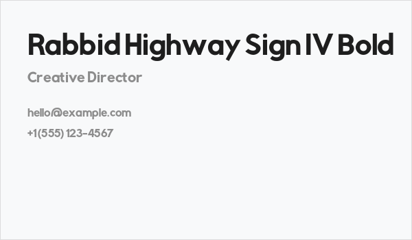 Rabbid Highway Sign IV Bold Business Card