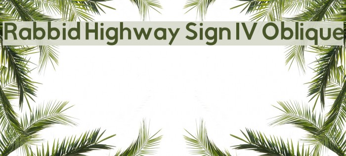 Rabbid Highway Sign IV Oblique Font examples