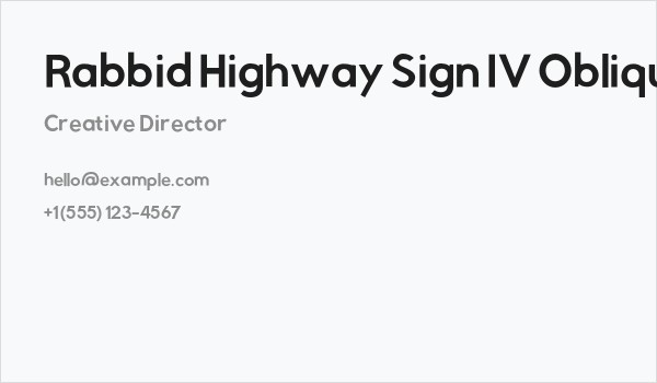 Rabbid Highway Sign IV Oblique Business Card