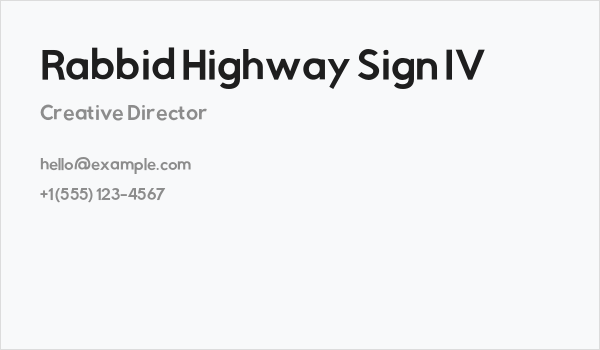 Rabbid Highway Sign IV Business Card