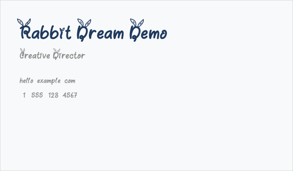 Rabbit Dream Demo Business Card