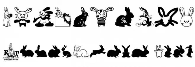 Rabbit Schriftart Anderer Schreiben