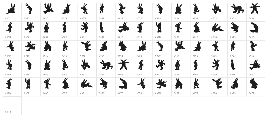 Rabbit35Silhouette Character Map