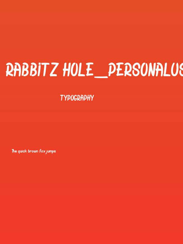 Rabbitz Hole_PersonalUseOnly Poster