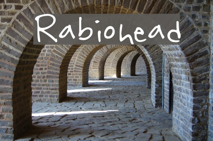 Rabiohead Font examples