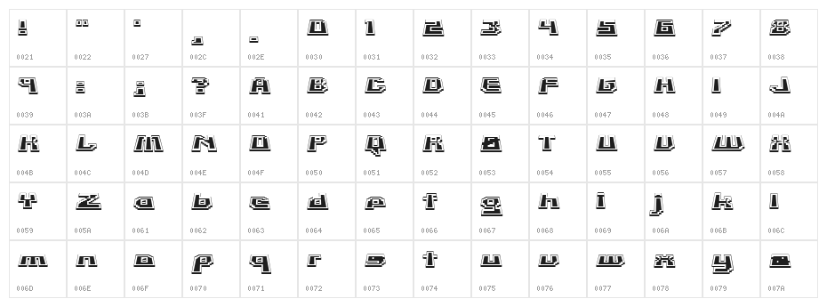 Rabotnik Medium Character Map
