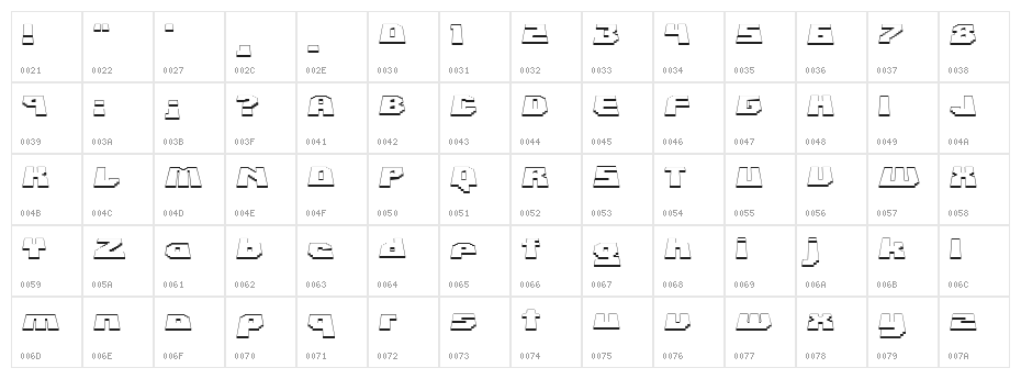 Rabotnik Thin Character Map