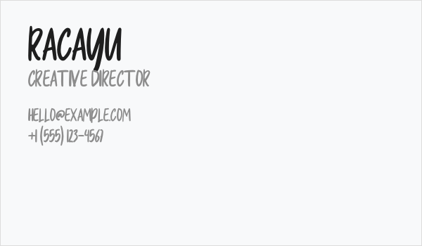 Racayu Business Card