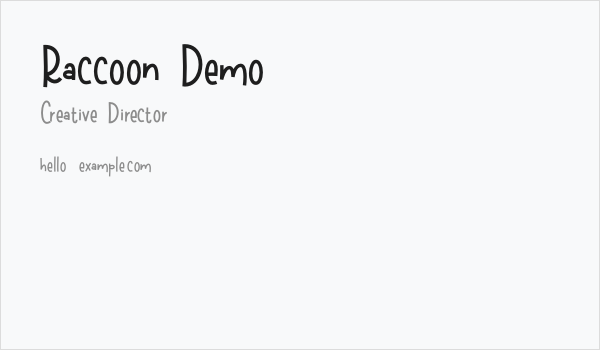 Raccoon Demo Business Card