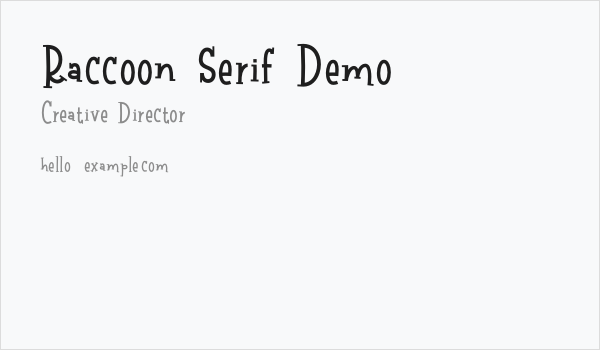 Raccoon Serif Demo Business Card