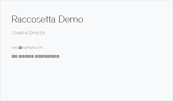 Raccosetta Demo Business Card