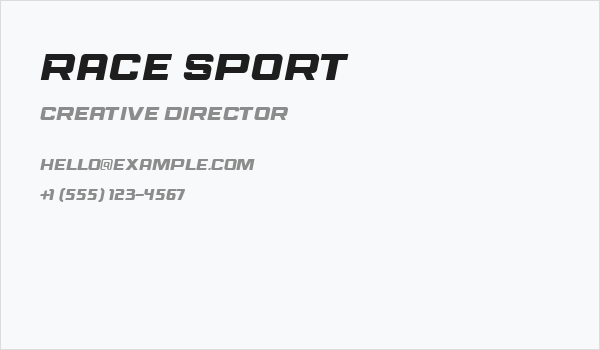 Race Sport Business Card