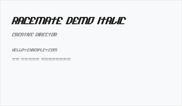 Racemate Demo Italic Business Card