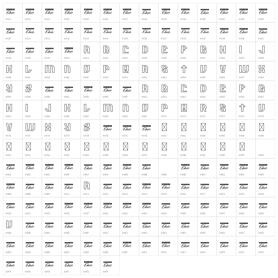 Racemate Demo Outline Character Map