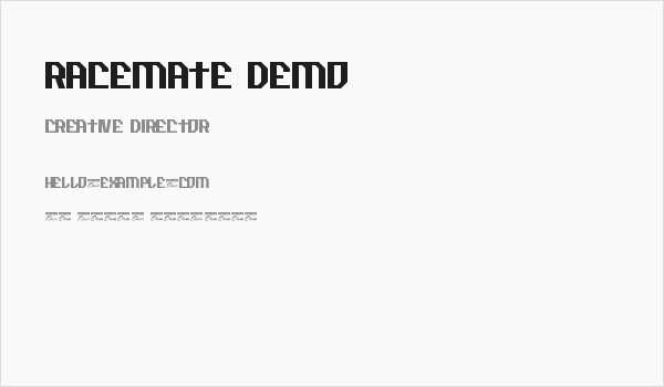 Racemate Demo Business Card