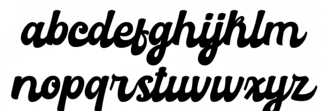 RachaelScript-Regular Schriftart Kleinbuchstaben