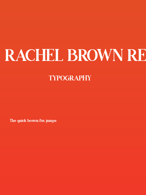 Rachel Brown Regular Poster