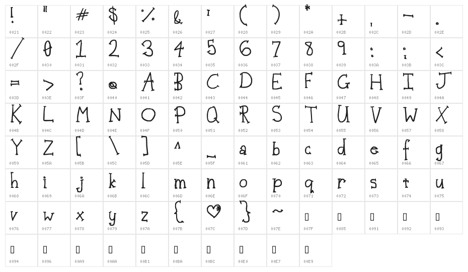 Rachel Rabbit's Lawn Character Map