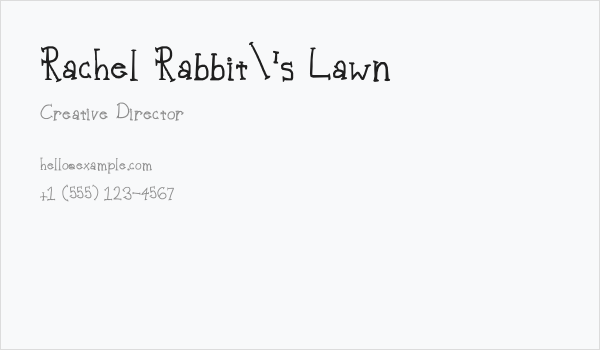 Rachel Rabbit's Lawn Business Card