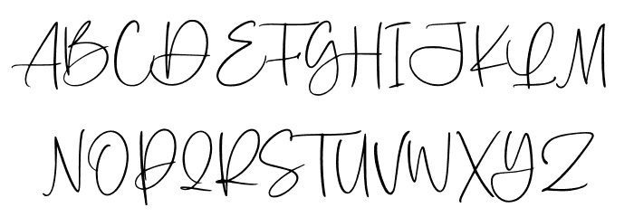 Rachelle Sapphire Font UPPERCASE