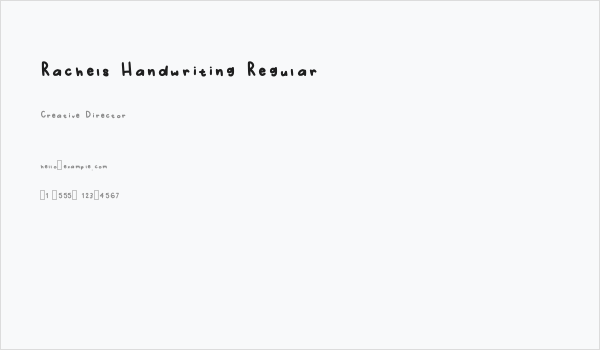 Rachels Handwriting Regular Business Card