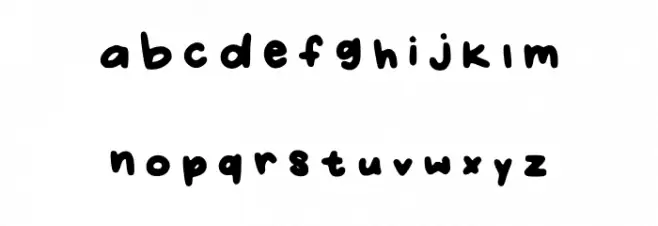 Rachels Handwriting Regular Font LOWERCASE