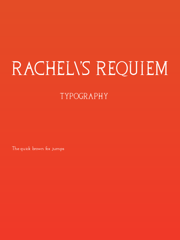 Rachel's Requiem Poster