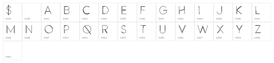 Racheto Character Map