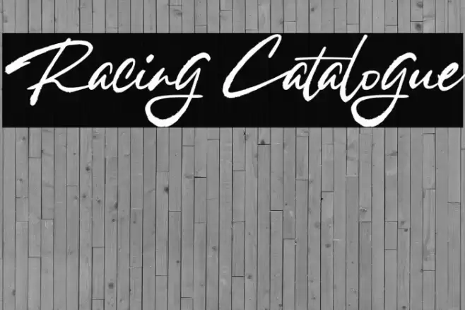 Racing Catalogue Font examples