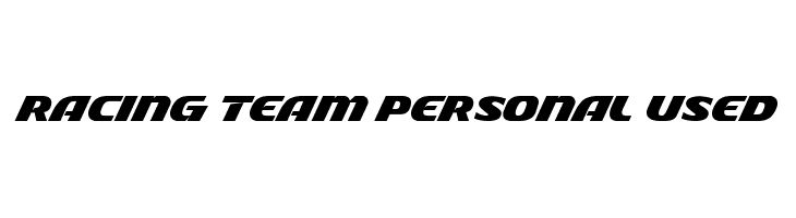 Racing Team Personal Used  font caratteri gratis