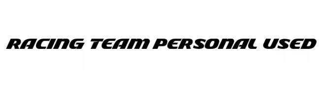 Racing Team Personal Used  免费字体下载
