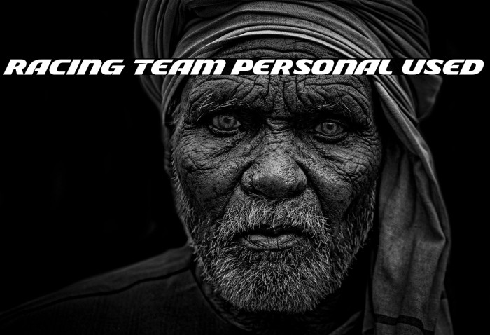 Racing Team Personal Used Example 1