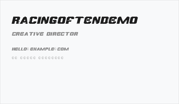 RacingOftenDemo Business Card