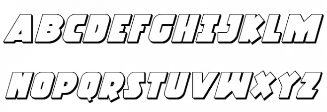 Racket Squad 3D Italic Fuentes MAYÚSCULAS