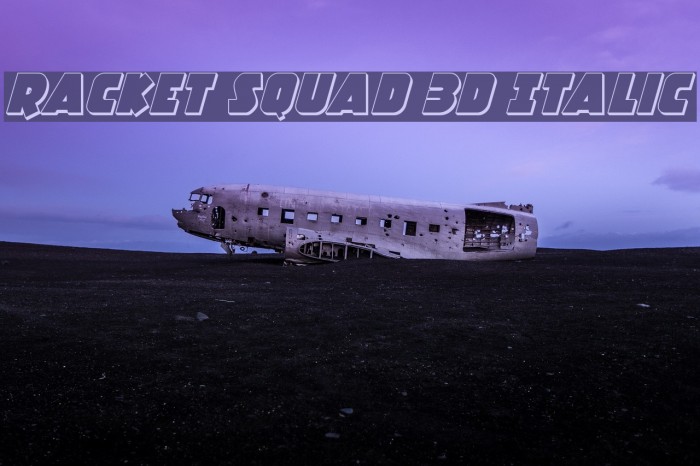 Racket Squad 3D Italic Font examples